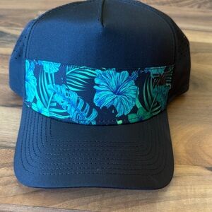 PXG Black Cap with Blue Floral Band SnapBack